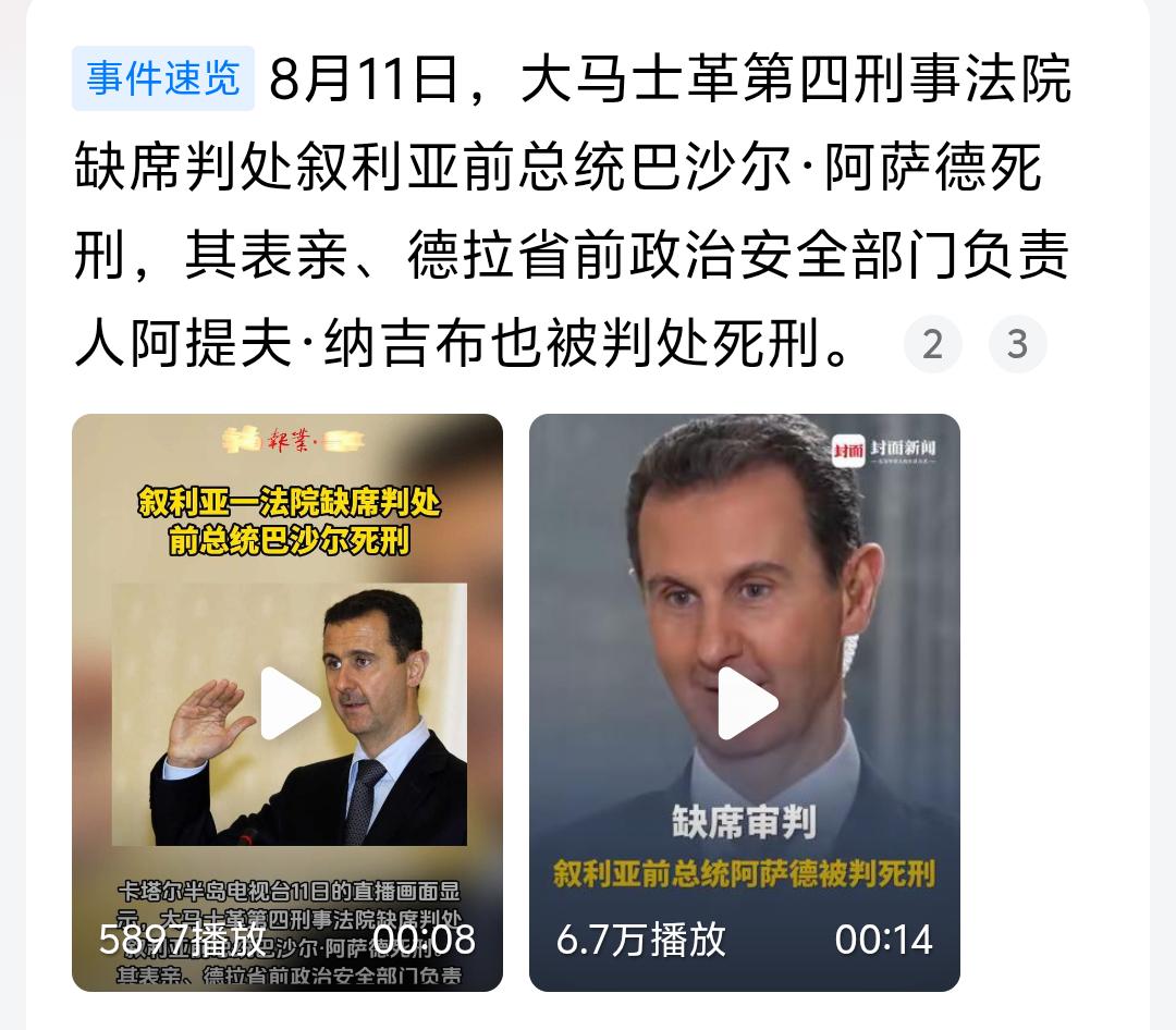 这就是变天的后果，想当初阿萨德在国内执政，他本人和家族成员多么的风光。想要干啥事