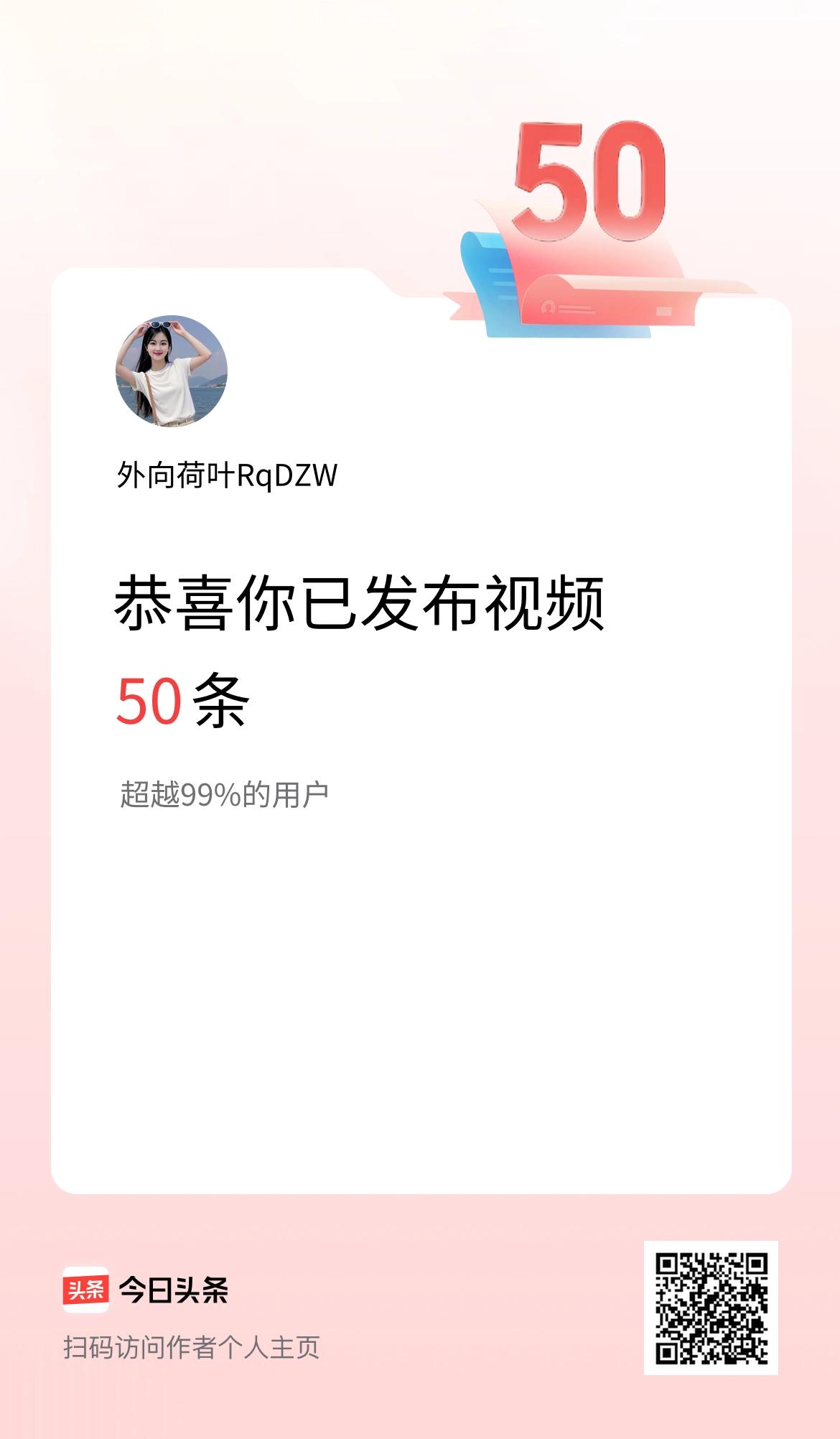 我在头条累计视频投稿50个