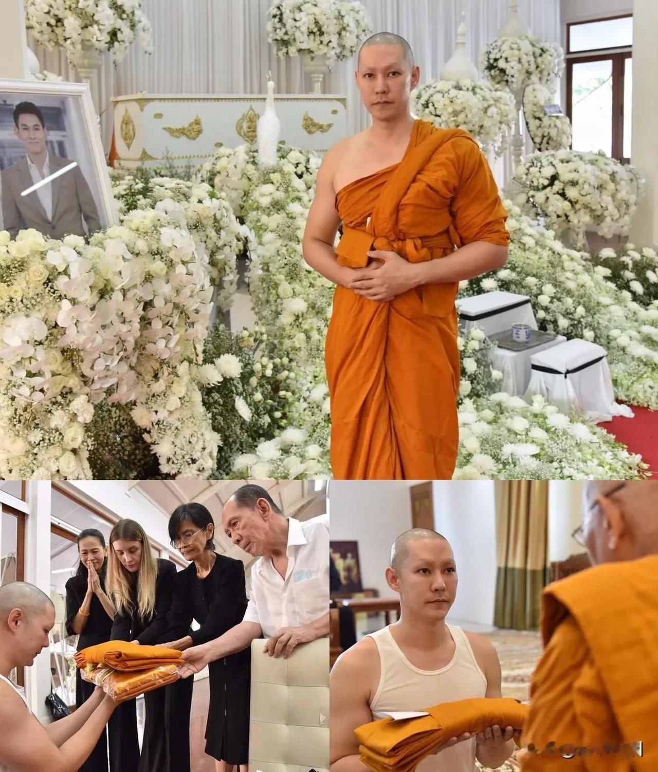 #泰国娱乐# 【Amp出家为Om积累功德。。】Amp郭继成正式出家为Om积累功德