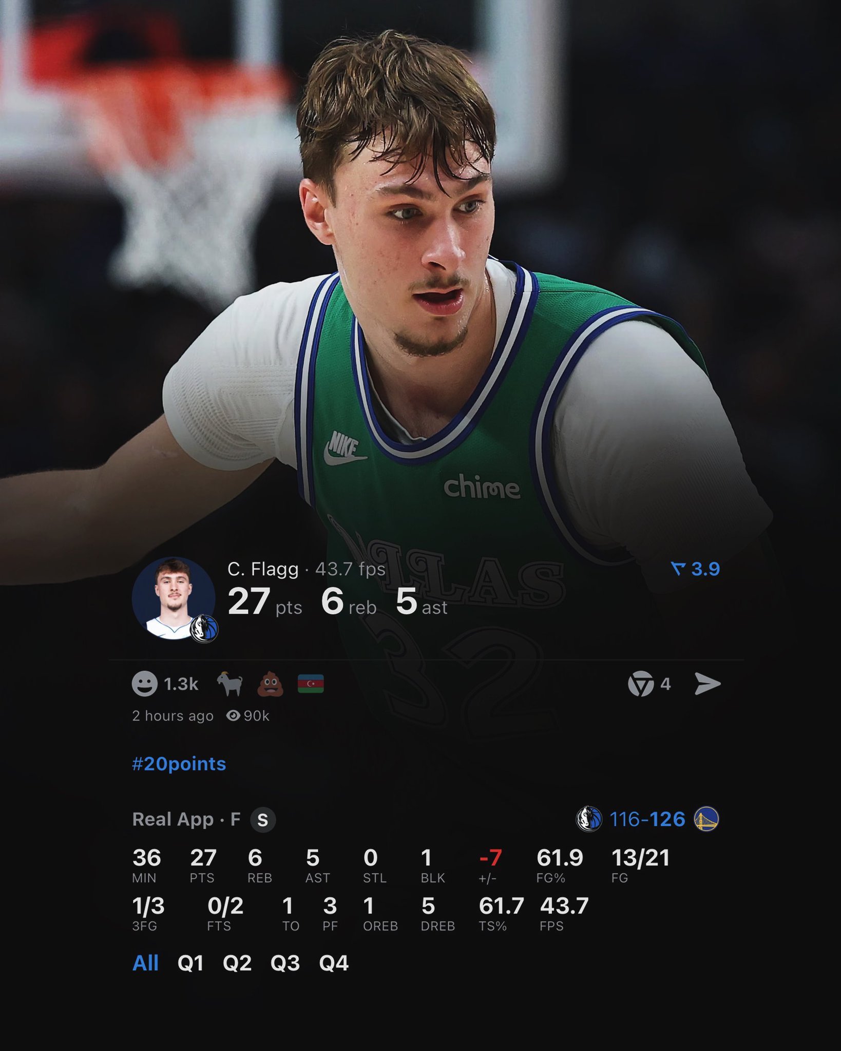 勇士战胜独行侠库里生涯26000分库里的生涯之夜，弗拉格的年终大战首秀，浓眉的伤