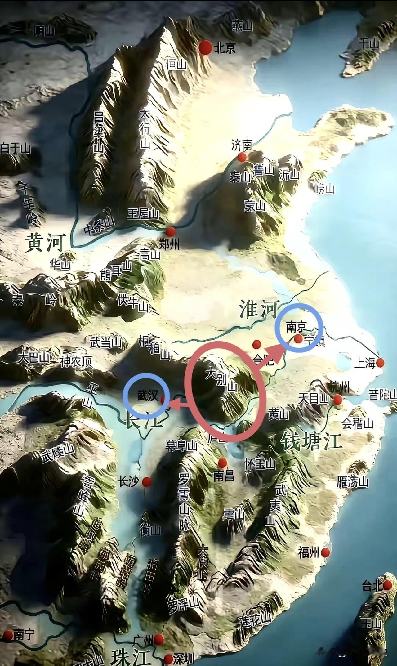 看完此图，才明白解放战争时期毛主席让“刘邓大军挺进大别山”战略的高明之处，简直像