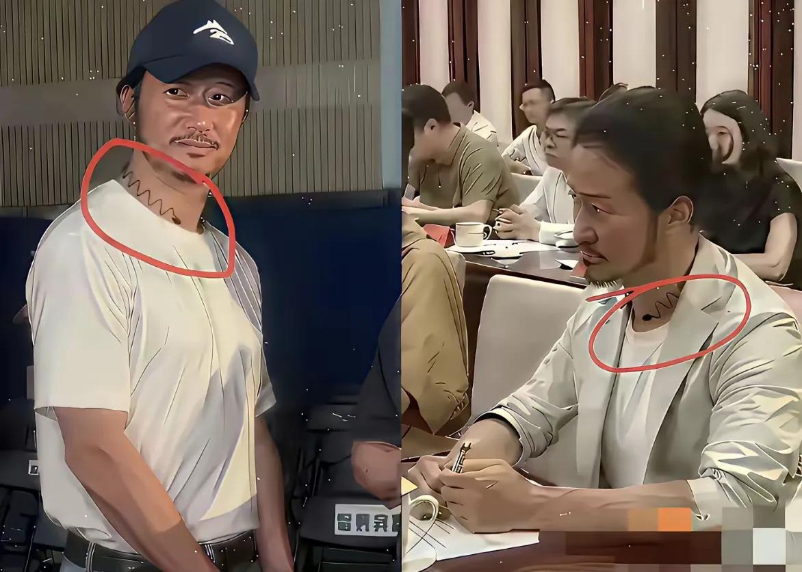 脖子上那道疤，十年前是古惑仔的刀光，现在是军功章的锈。
吴京的喉结滚动着整个中国