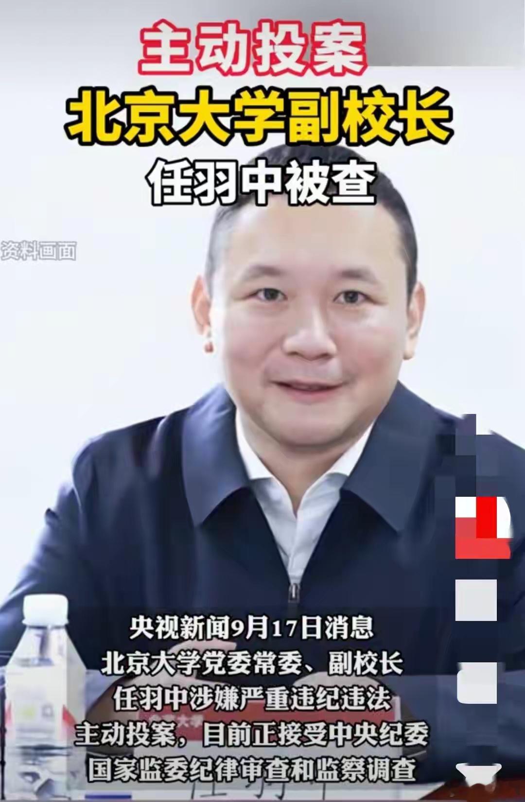 北大副校长任羽中主动投案高分数、高智商、高情商、高地位不一定代表有高品德、高人格
