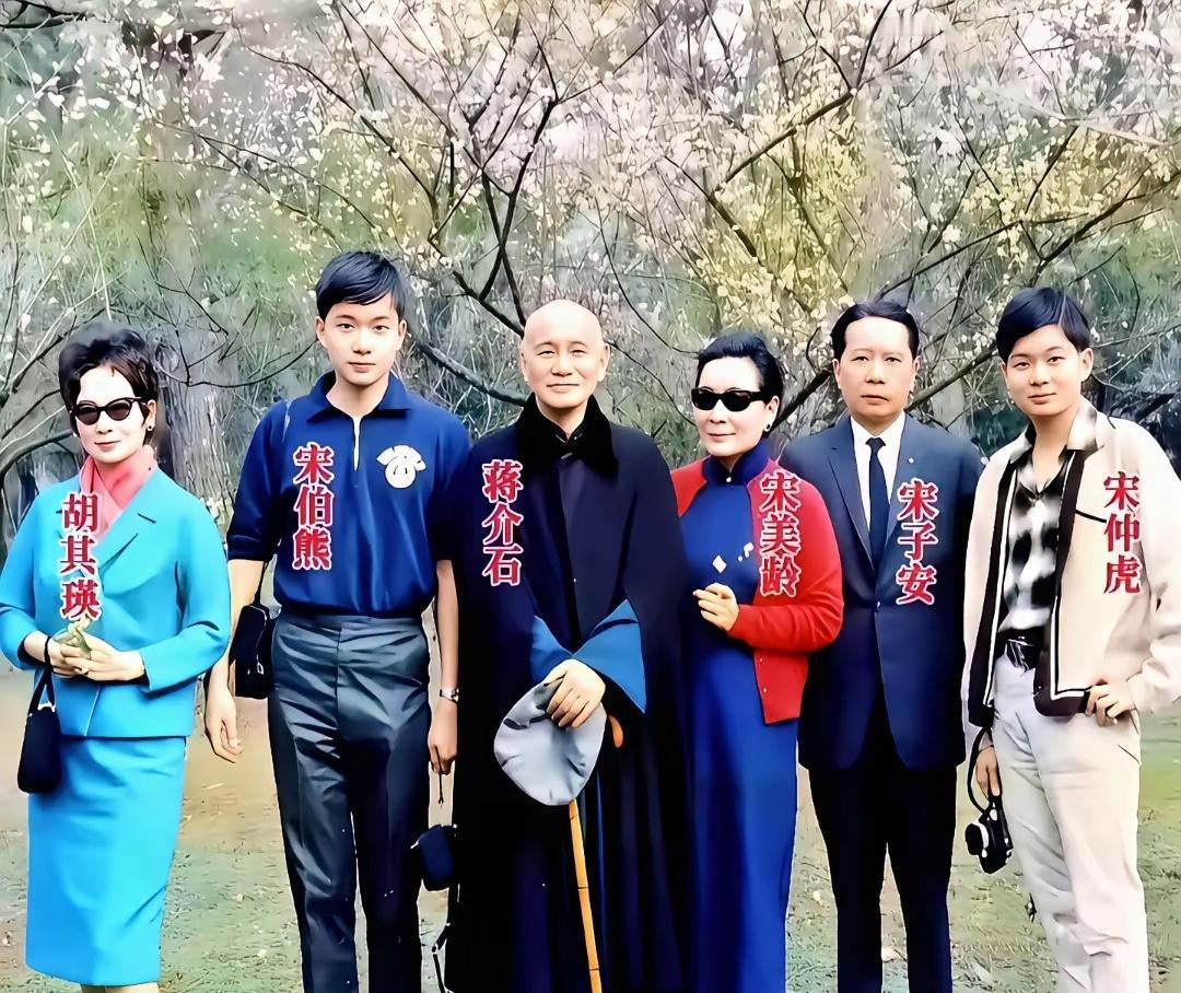 60年代，宋子安和胡其瑛，到台北看望三姐宋美龄，一张罕见留影。 