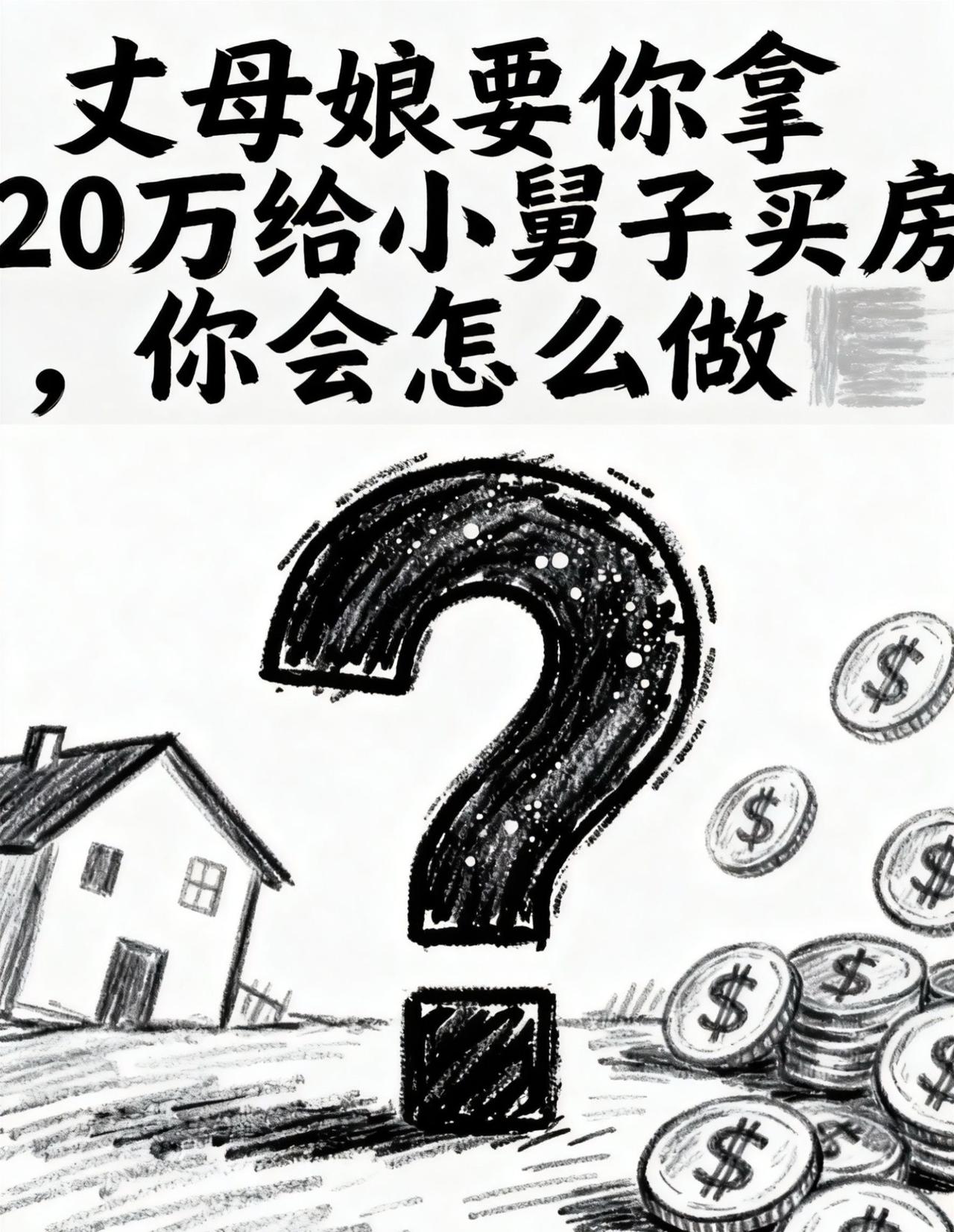丈母娘要你拿20万给小舅子买房，你会怎么做？dou➕上热门🔥 每日分享