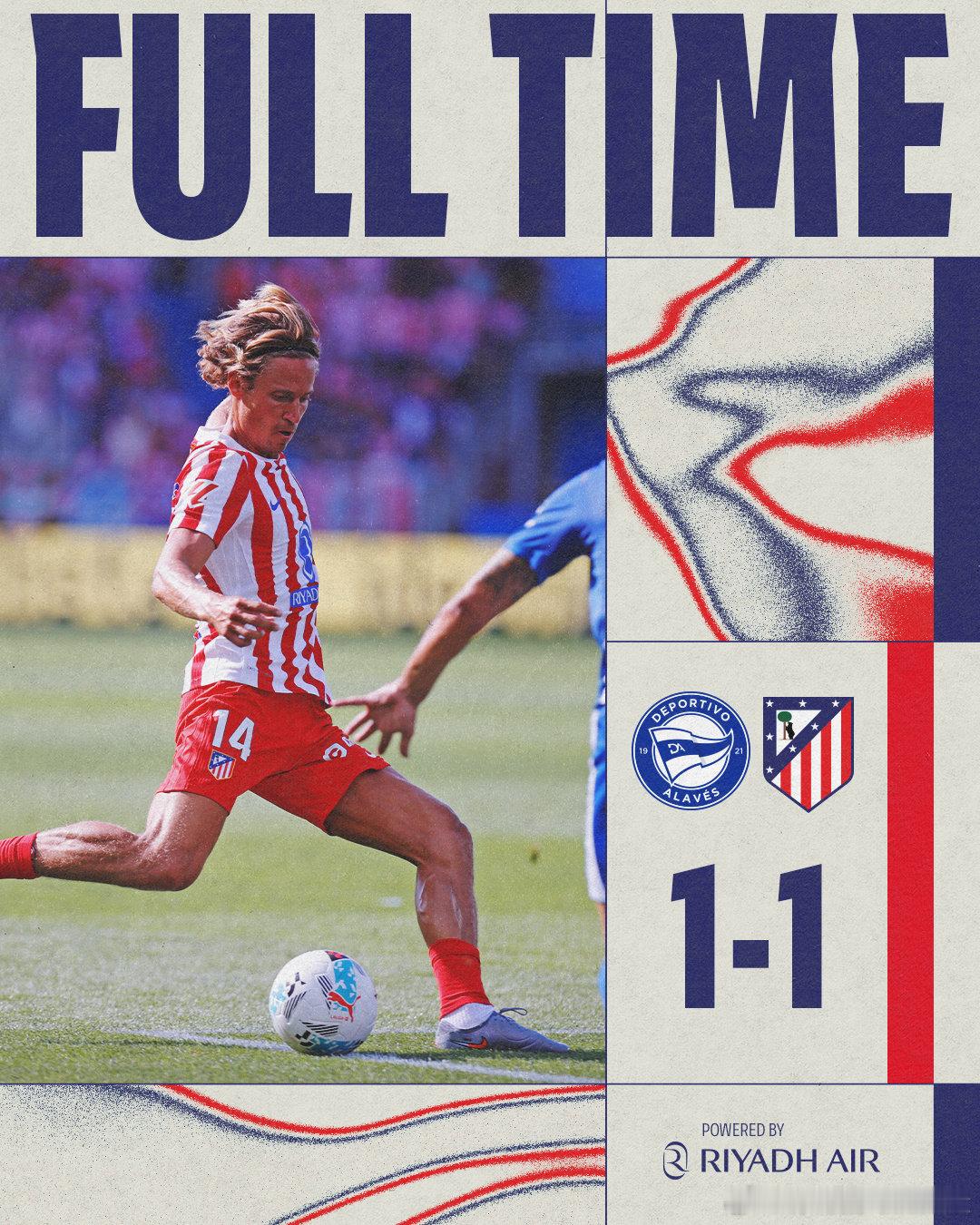 ⏱️全场结束｜阿拉维斯1️⃣-1️⃣马德里竞技AupaAtleti[超话] 🔴