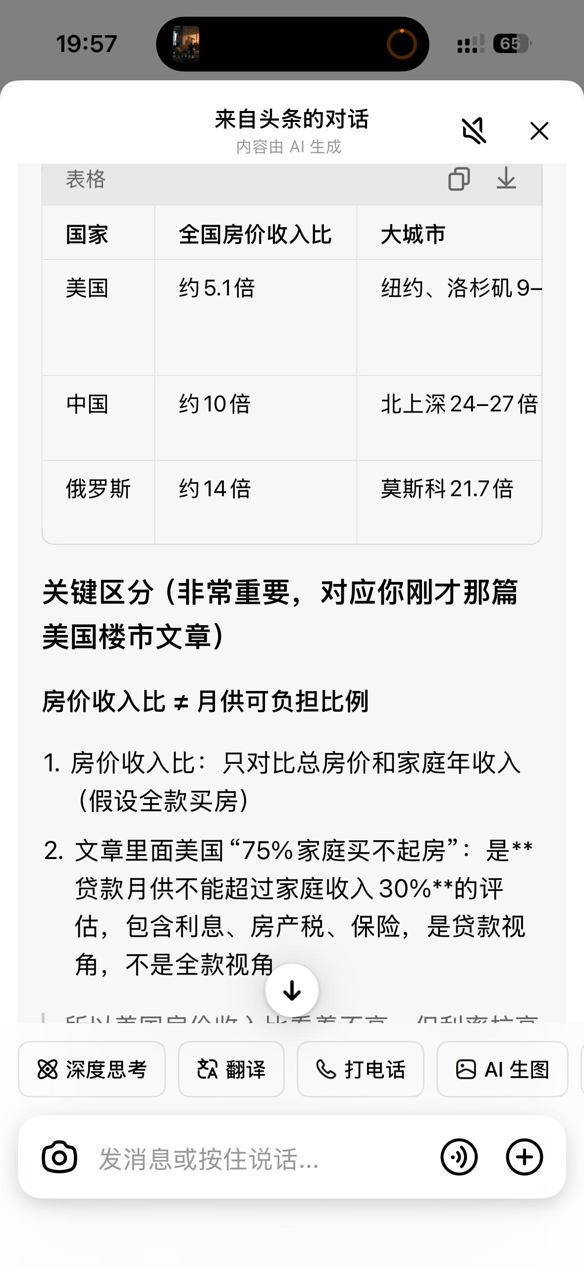 美国 75% 以上人买不起房！是真的！
虽然美国收入与房价比，相对于中国俄罗斯低