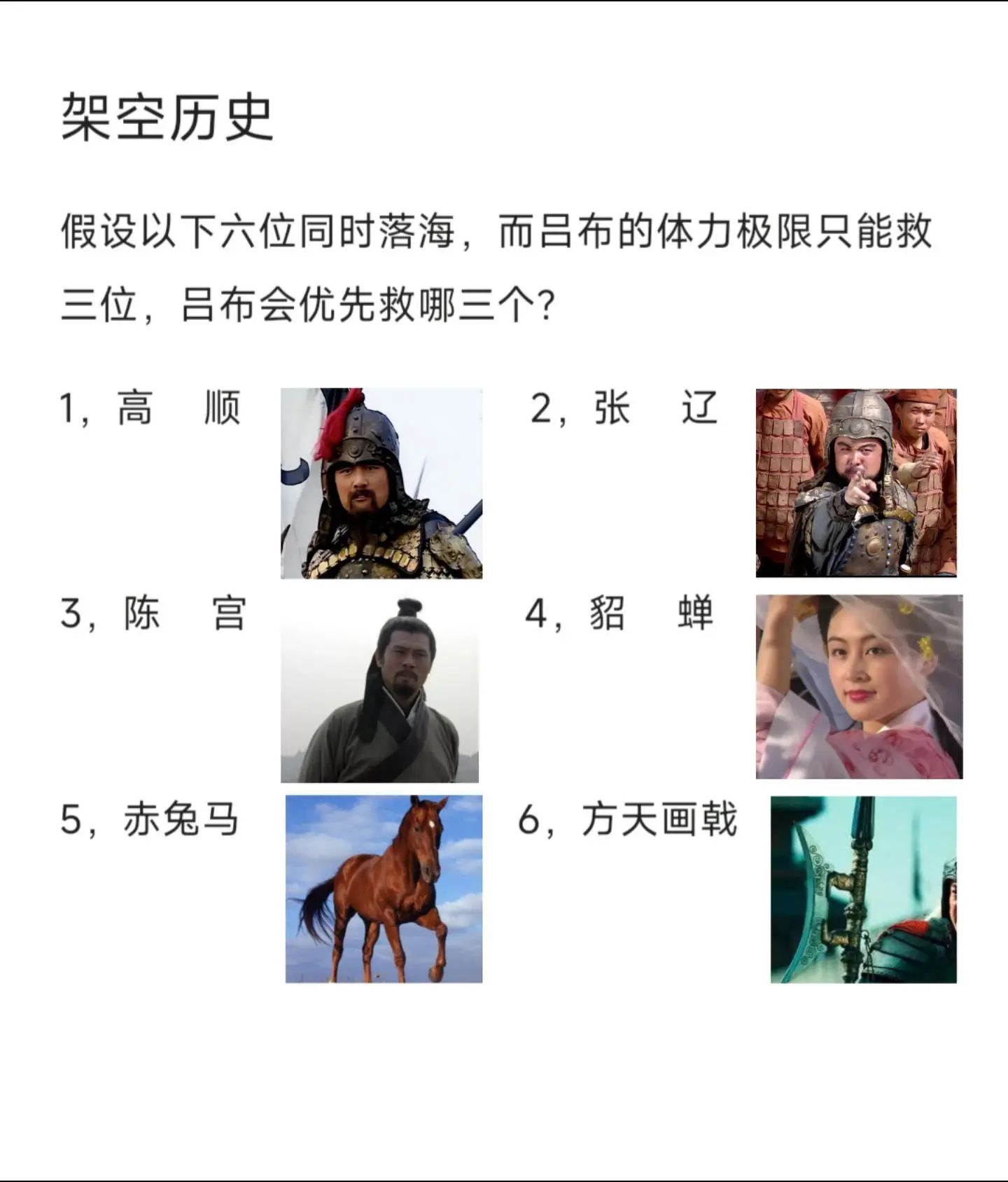 吕布会优先就哪三位？