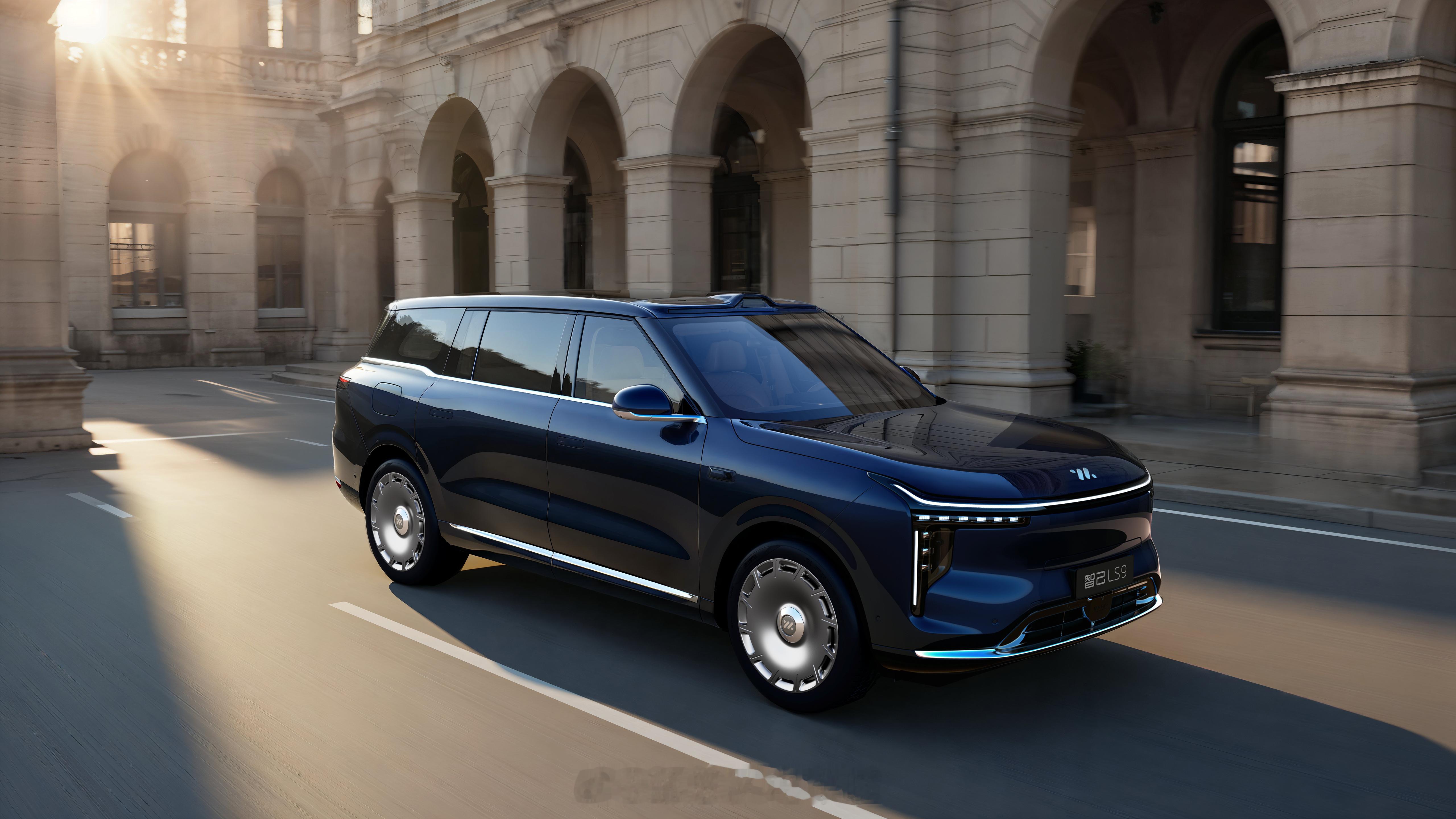 智己首款大六座SUV，LS9即将旗舰登场！这硬朗大气的外观设计似乎掘弃了智己家族