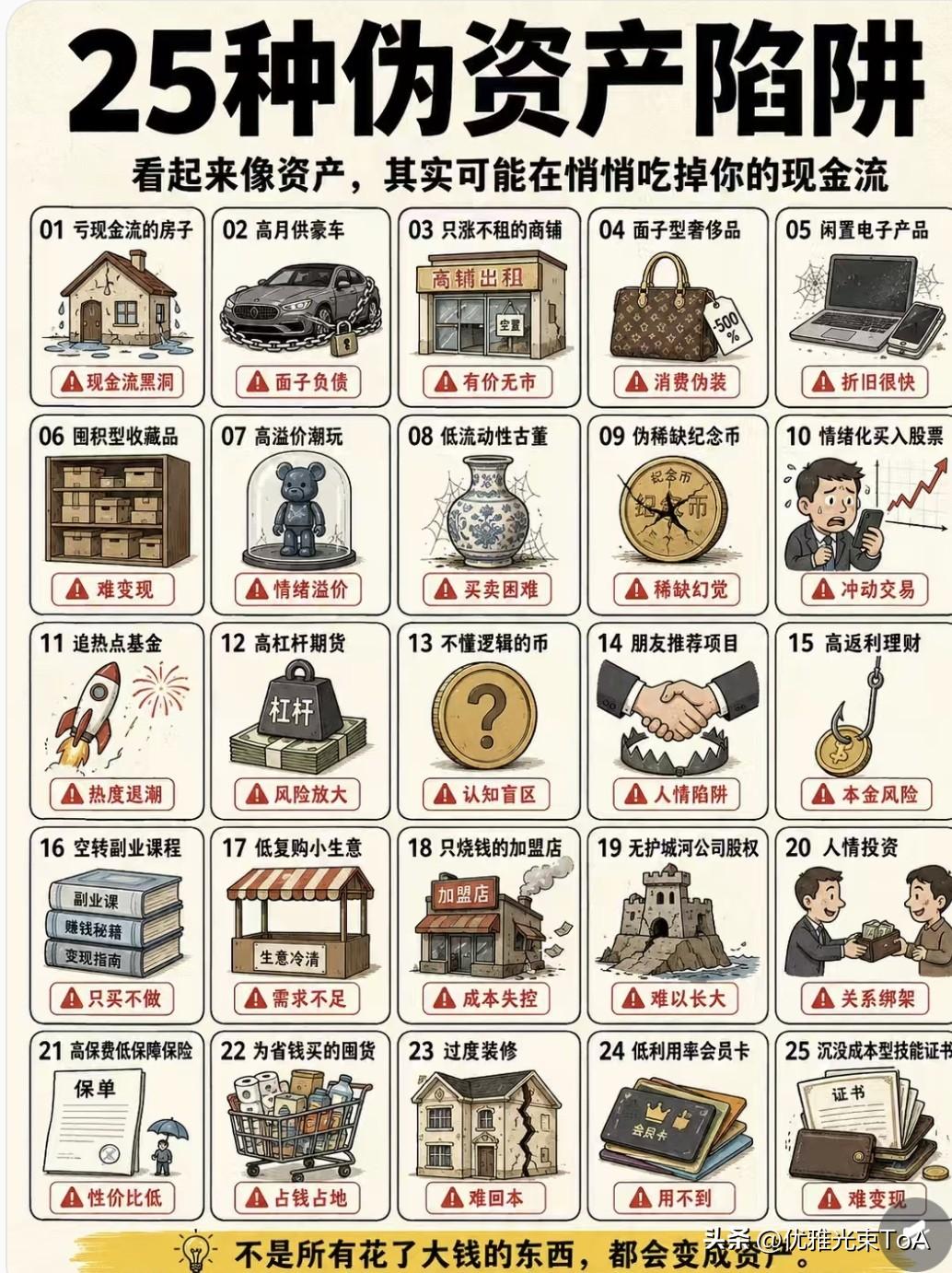 家人们注意了！这25种“伪资产”看着光鲜，其实一直在偷偷啃你的钱☞☞
 
🏠 
