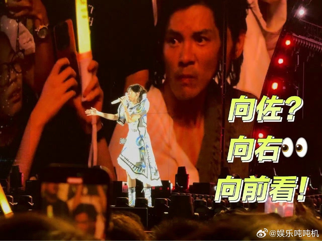 大屏上的向佐 孙燕姿演唱会大屏扫到向佐，全场观众一脸懵：这人谁？他是专门来蹲那首