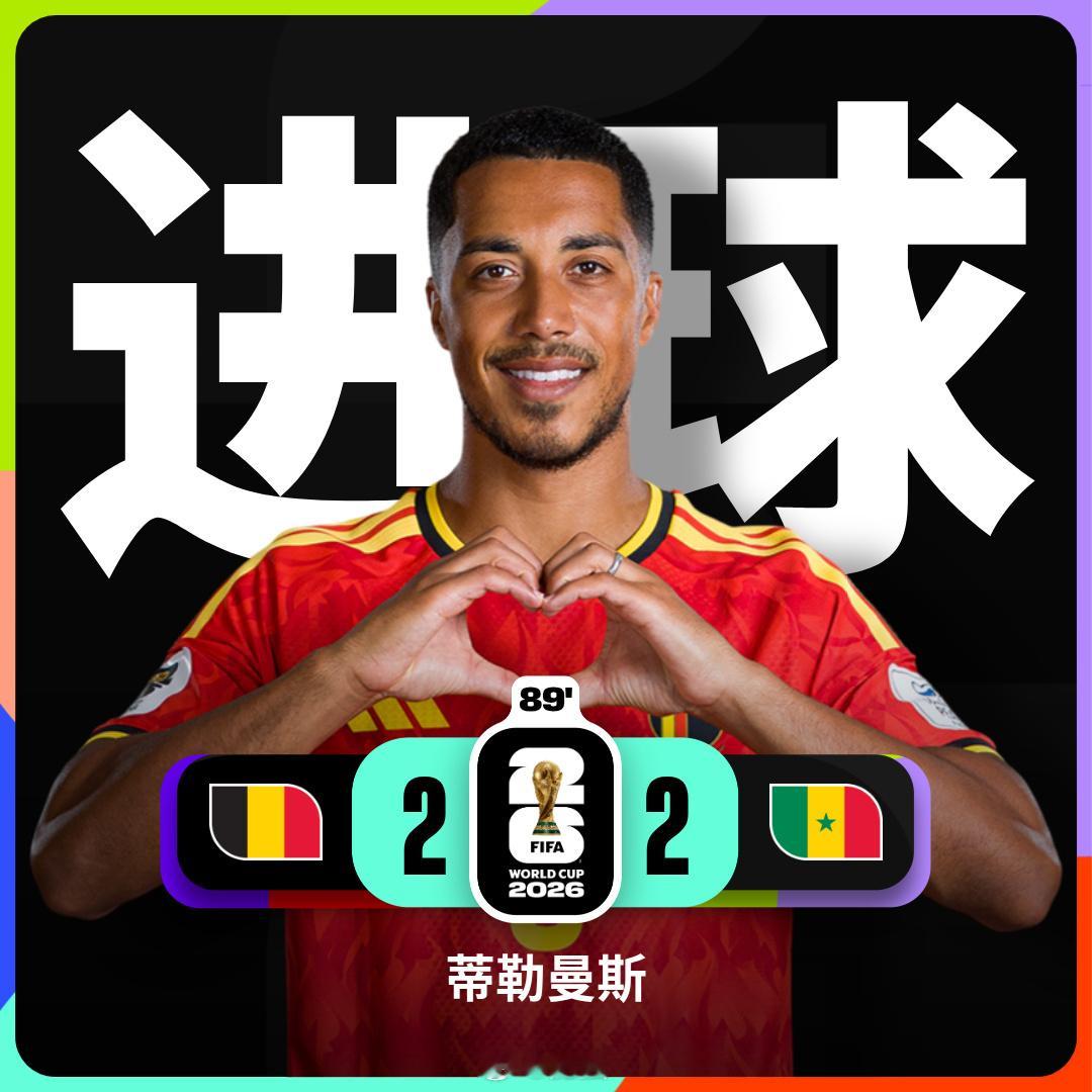世界杯围观世界杯【比利时2比2塞内加尔 】常规时间比赛结束，比利时2-2塞内加尔