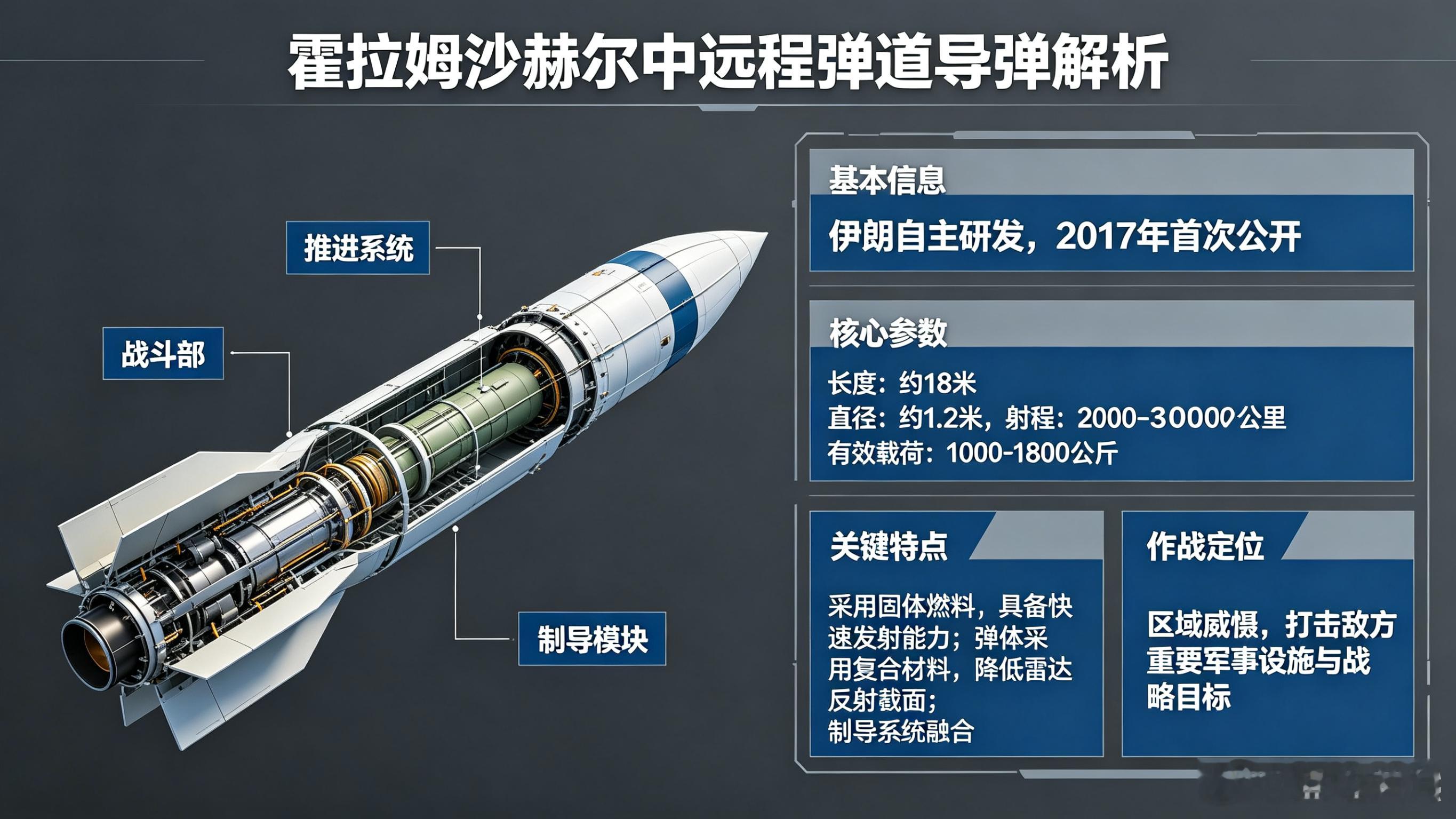 每天认识一件兵器——“霍拉姆沙赫尔”弹道导弹今天聊聊伊朗导弹库中的“王牌武器”—