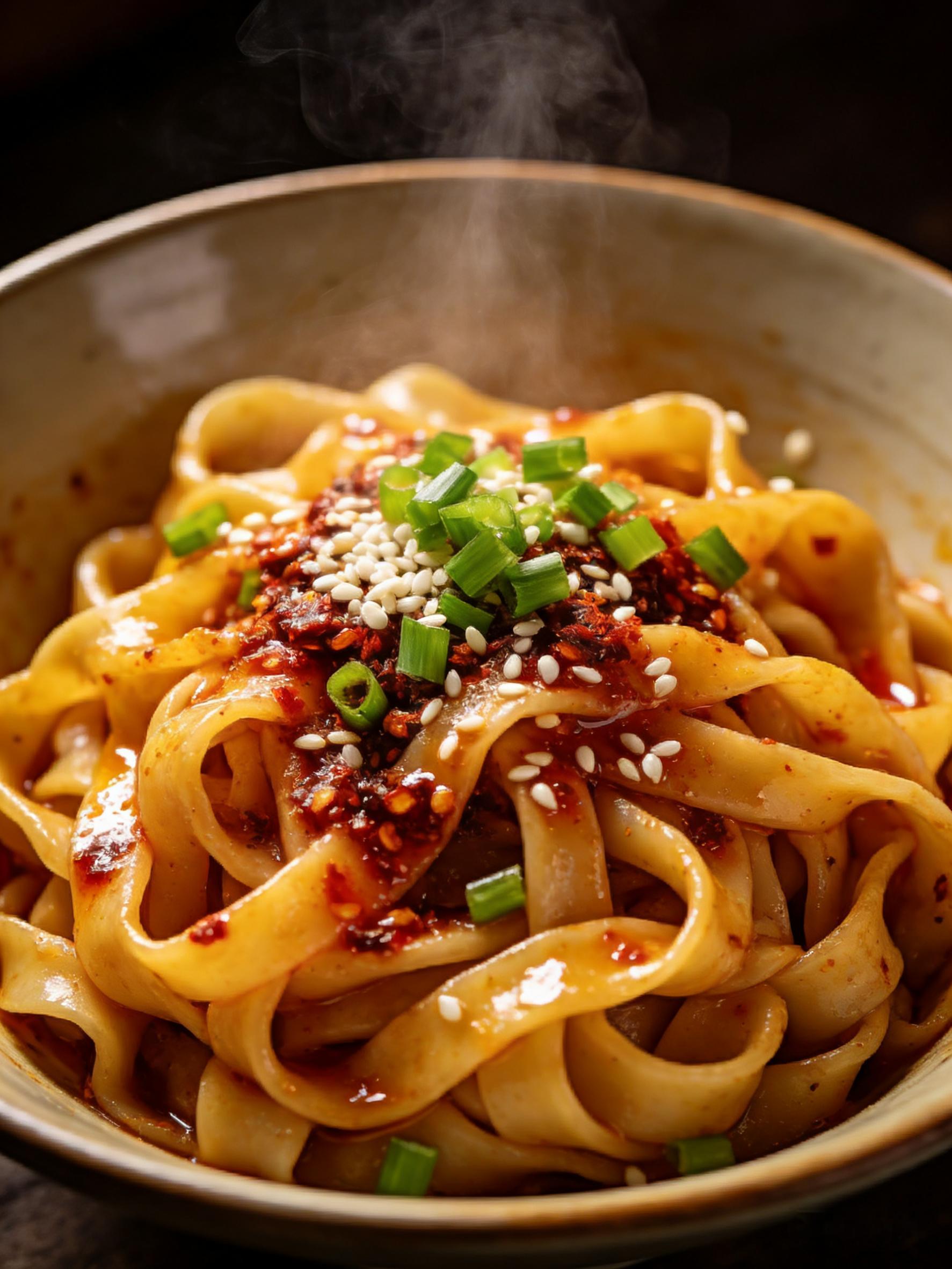 中午不知道吃啥突然想起来前几天刷视频看到了油泼面 红亮油光，看起来很是诱人赶紧让