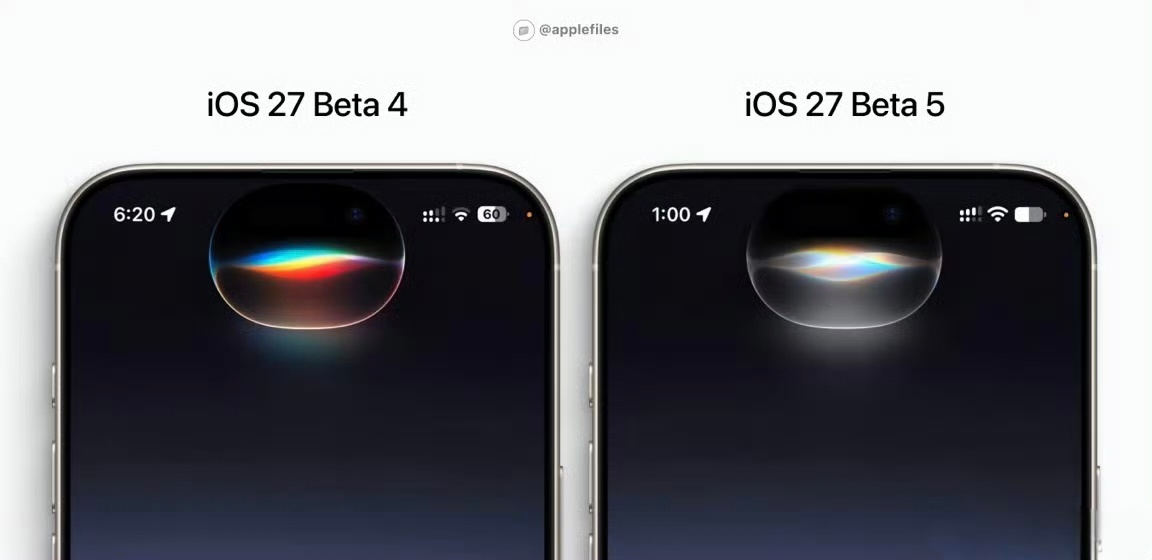 iOS 27 Beta5 苹果液态玻璃图标大改-预览、Siri图标全新重绘，Sa