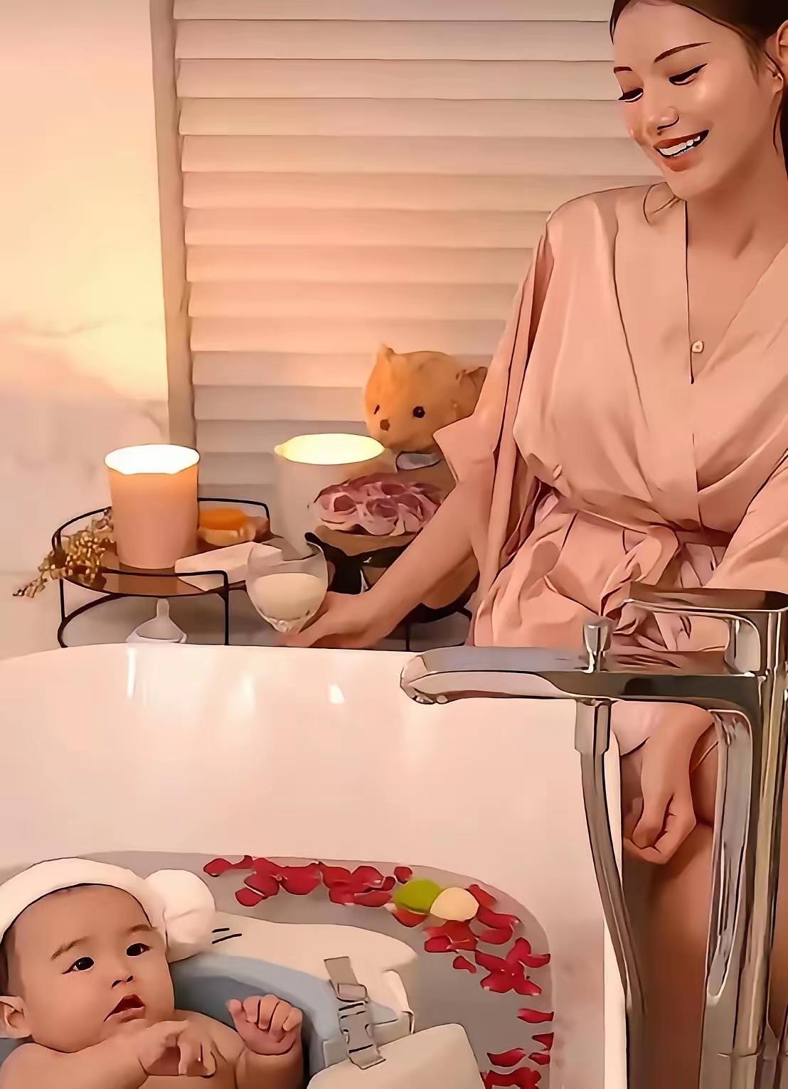 不得不服，她除了美美出镜摆拍，平时其实是不用带娃的。

素人嫁了豪门，家里育婴师
