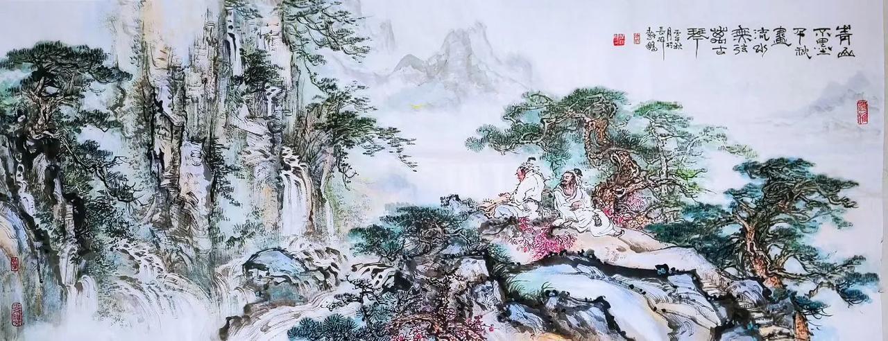 2026年8月中旬、骊望南山：
  近日作品：
  四六尺：
青山不墨千秋画，