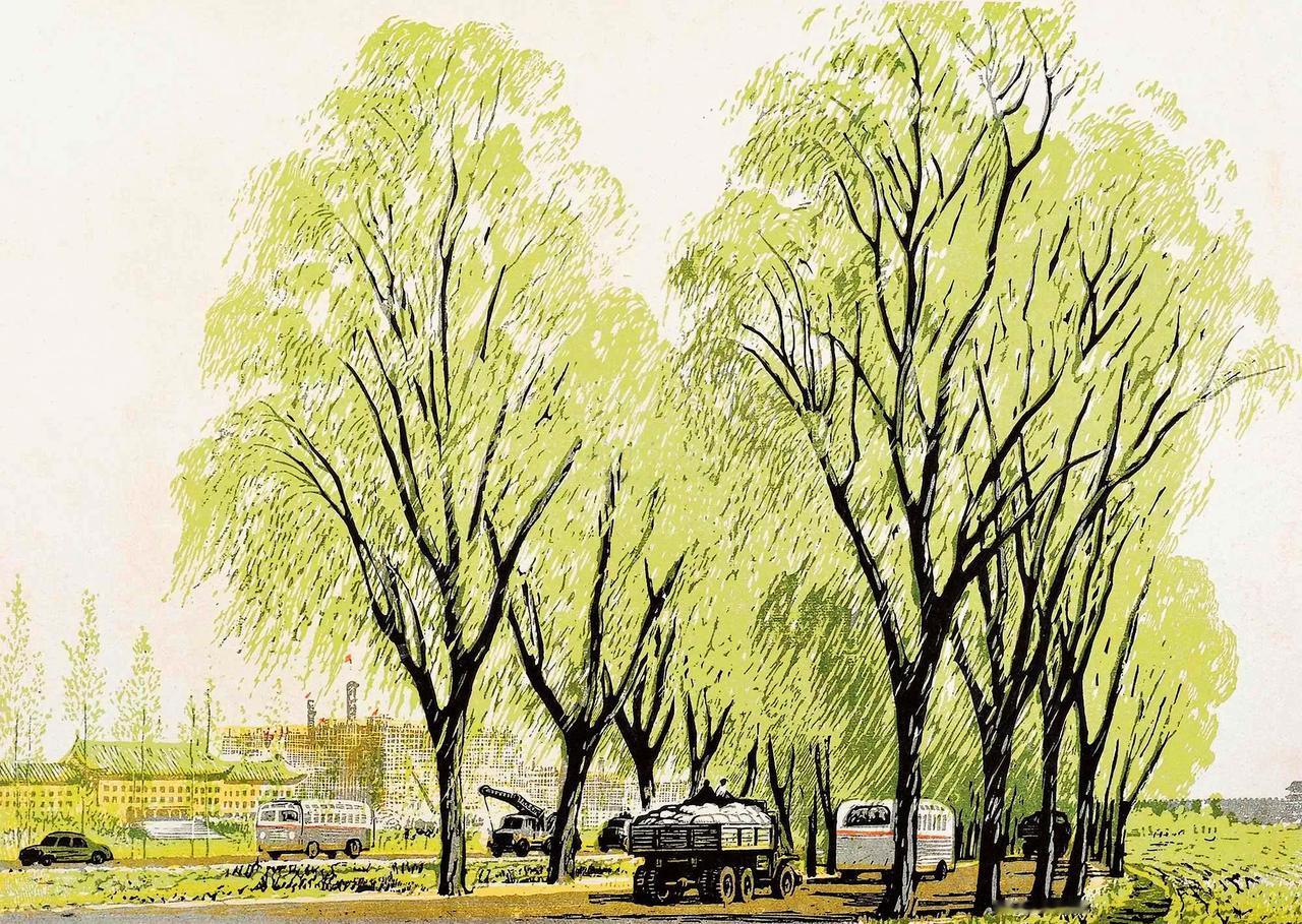 跨越半个多世纪的春风：古元版画《京郊大道》

老版画 《京郊大道》古元 1954