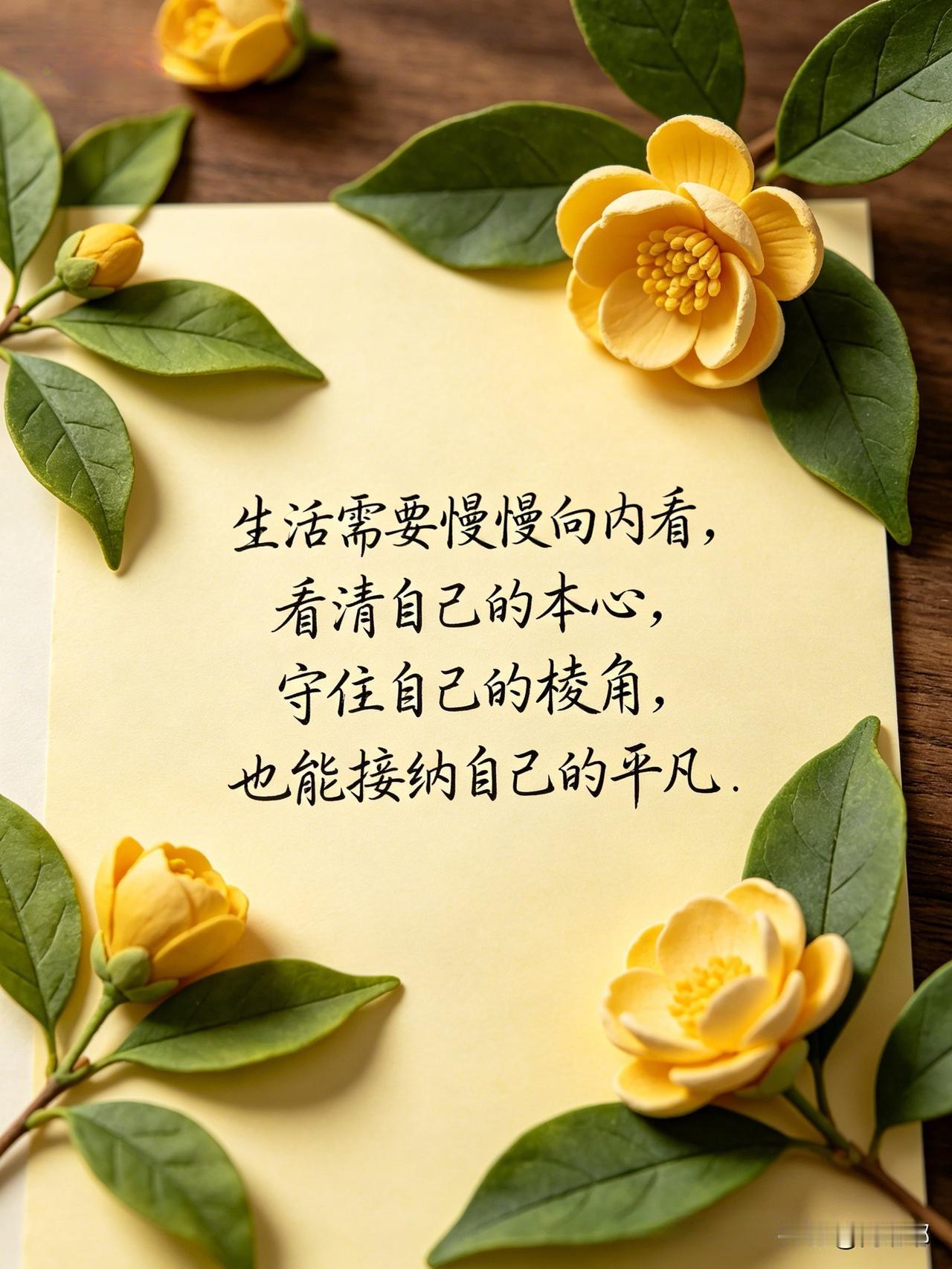 生活需要慢慢向内看，看清自己的本心，守住自己的棱角，也能接纳自己的平凡。[祈祷]