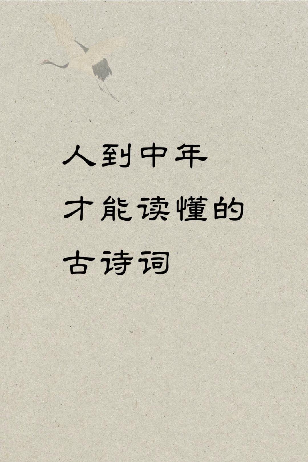 人到中年才能读懂的古诗词，这些都是我非常喜欢的好句。

整理一下，把它分享出来给