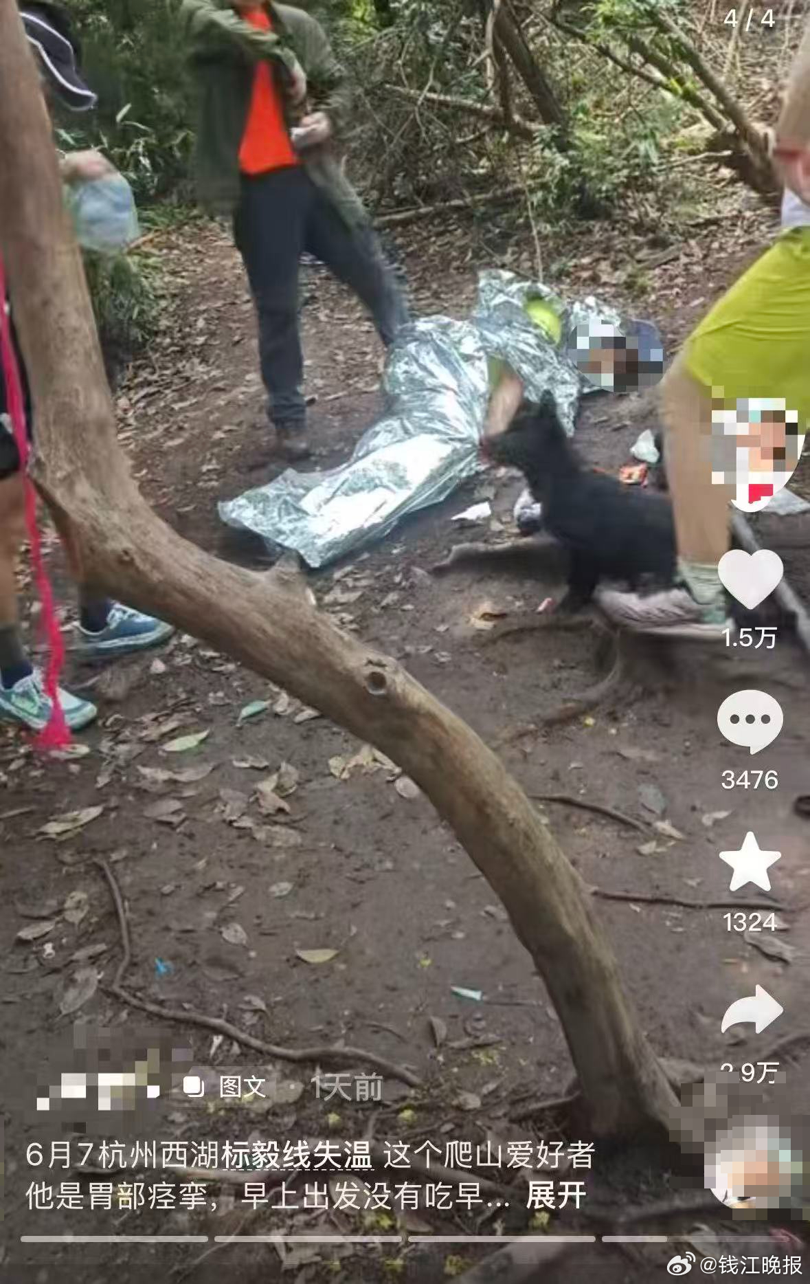【#6月的杭州有人爬山爬到失温#  这不是玩笑，大家要当心】近日，一位徒步爱好者