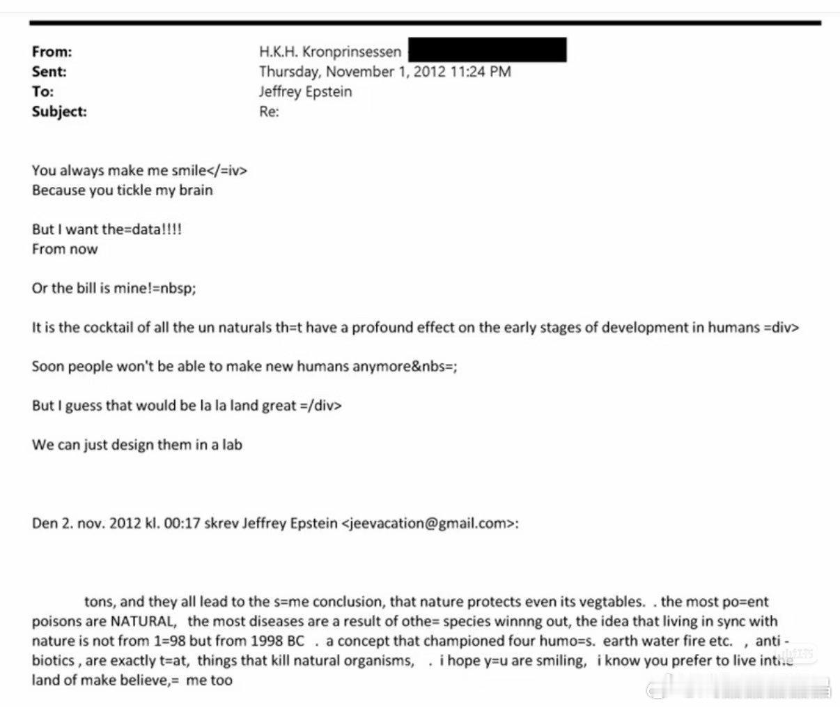 欧美名流集体否认涉爱泼斯坦案挪威王储妃梅特﹣玛丽特对爱泼斯坦说："你总是让我开怀