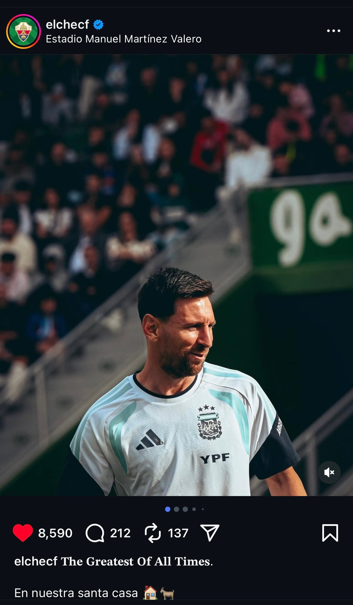 埃尔切俱乐部官方ins｜历史上最伟大的球员，在我们的家里。🏠🐐