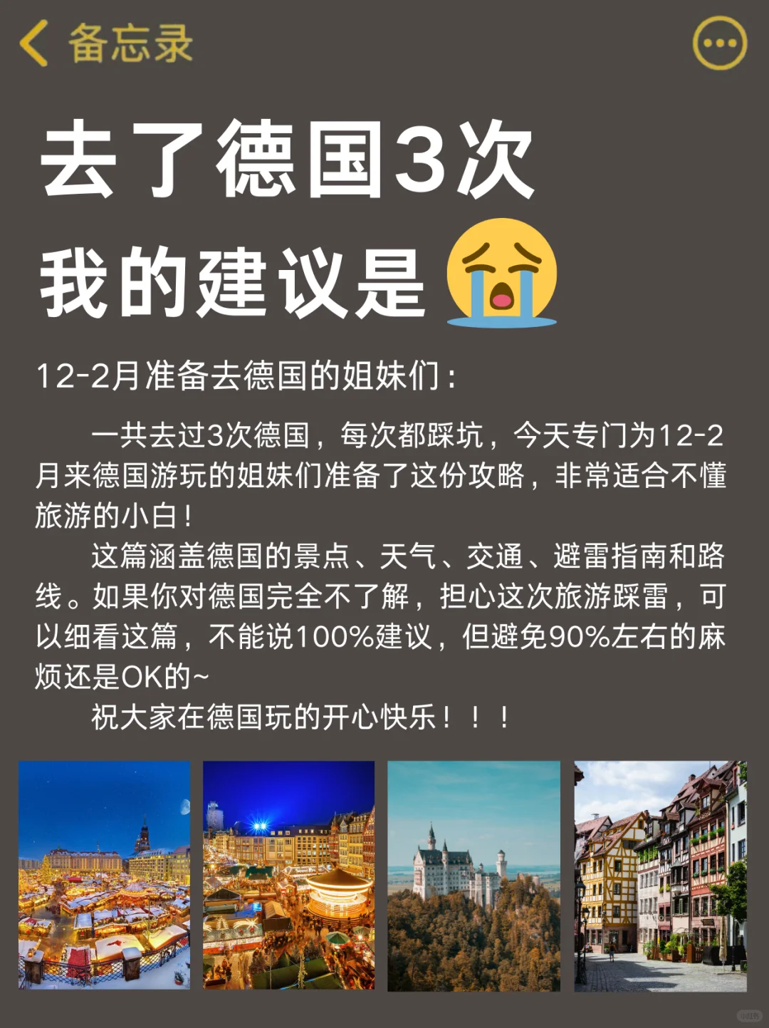 愿每个12-2月去德国的人都能刷到这篇‼️