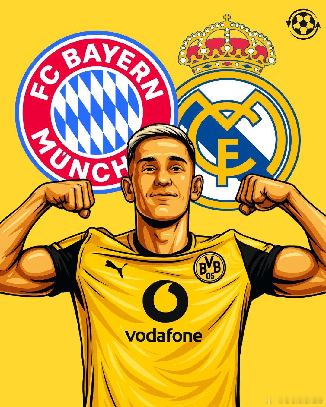 🚨多特蒙德中後衛尼科·施洛特貝克有意加盟拜仁慕尼黑或皇家馬德里❗他的合約還有1