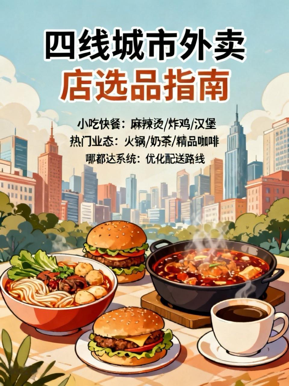在四线城市市中心开外卖店，选品得结合当地消费特点。三四线城市餐饮消费潜力大，20