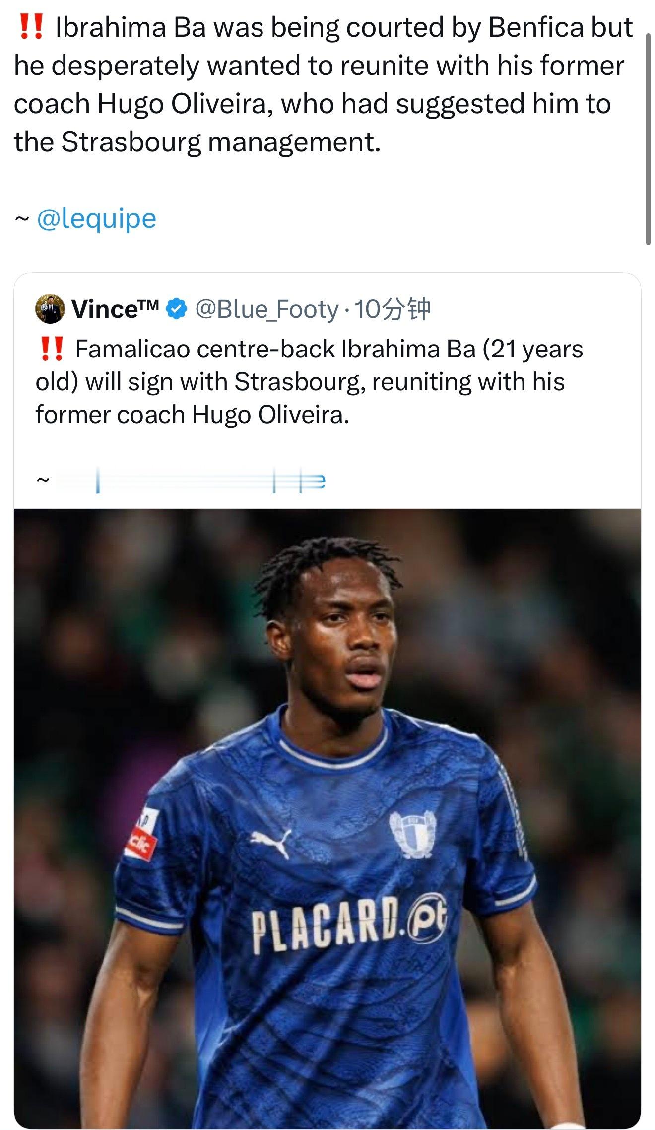 即将加盟白堡 从本菲卡那里抢的斯特拉斯堡切尔西