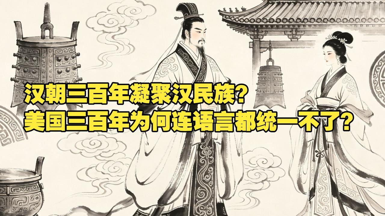 为什么汉朝三百年能出汉民族认同，而美国三百年不仅没成一个民族，连英语都统一不了？