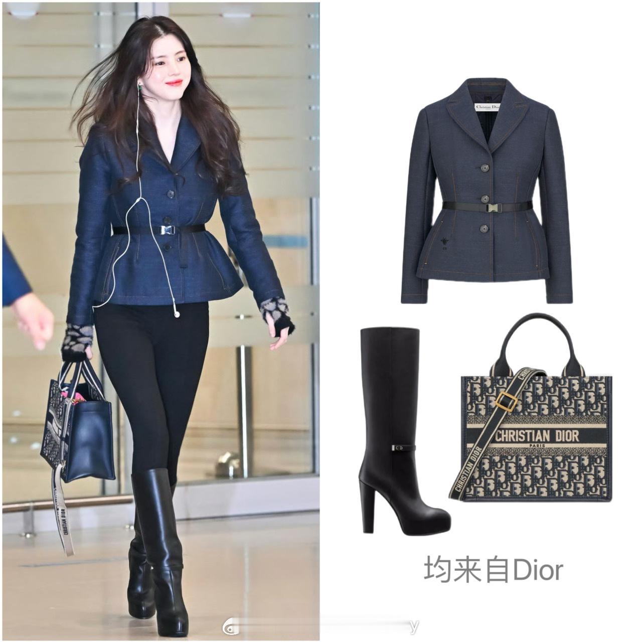 韩素希今日的机场私服解析，既清冷高不可攀又散发着迷人的魅力！ ​​​