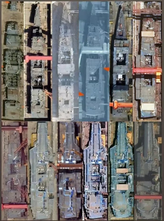 网友制图，“福建”舰的诞生。 ​​​