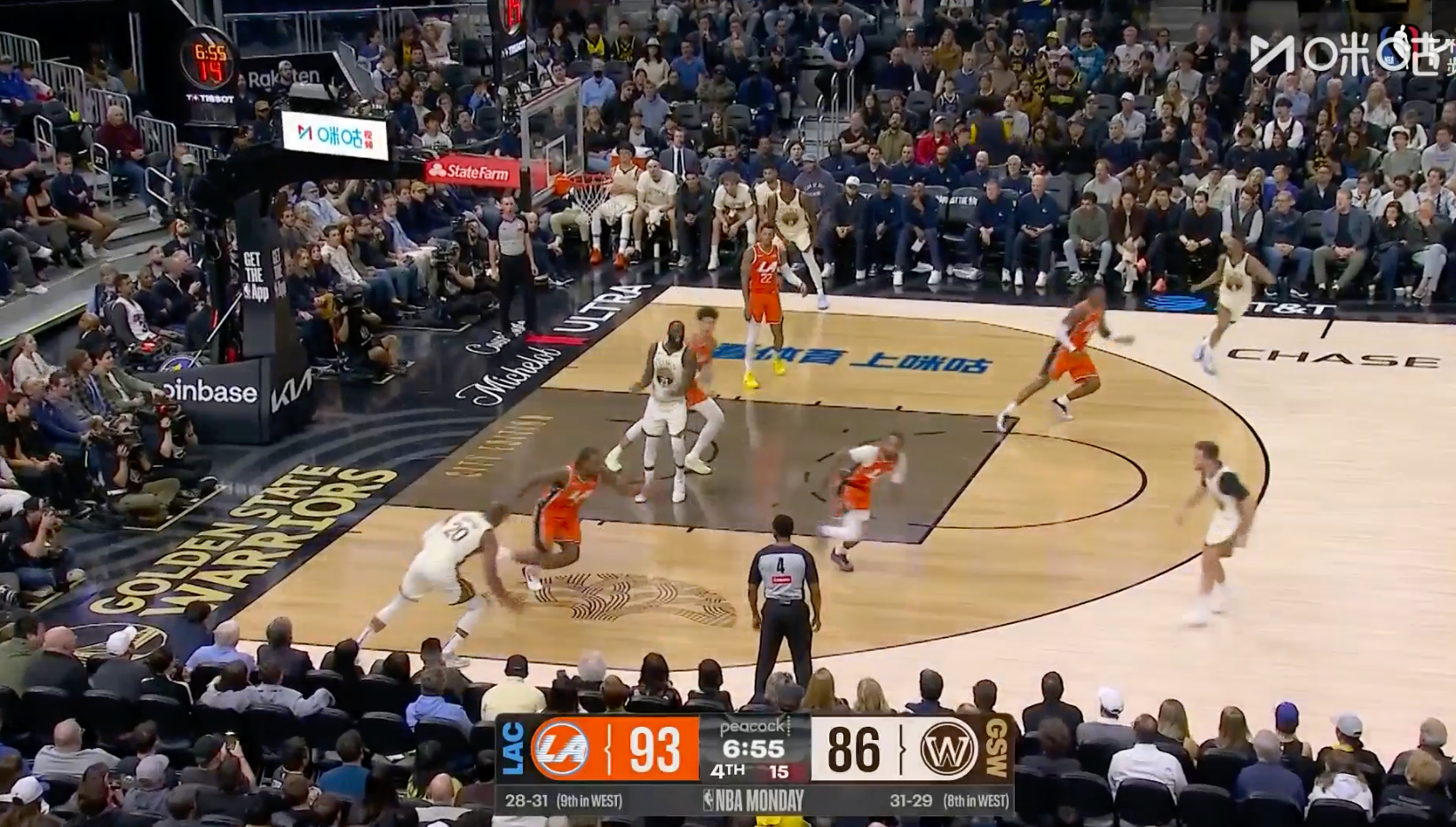 #格林又拉一场#  追梦格林对阵快船，今日拿到4分2板6助，投篮5投1中3失误4