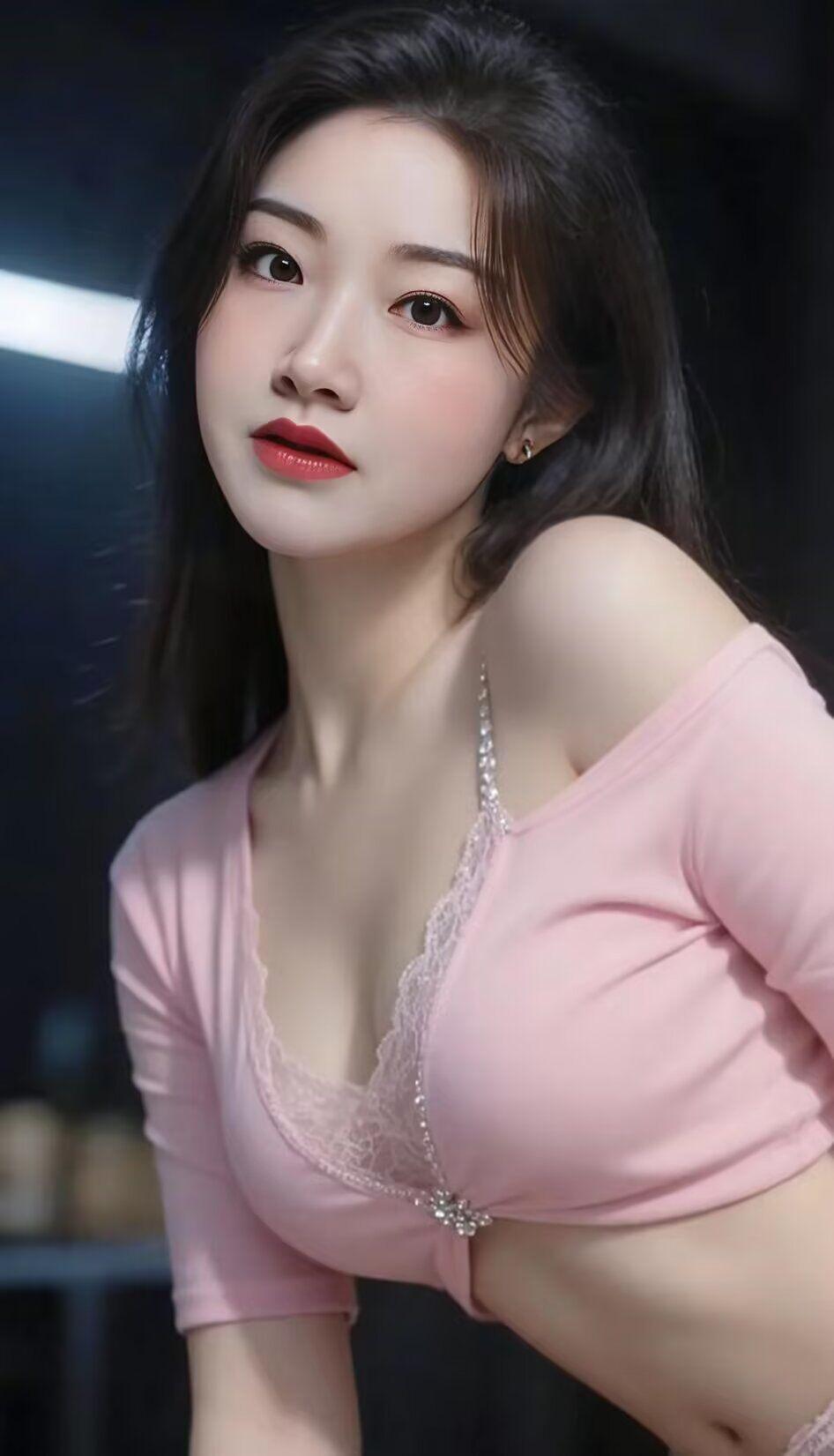 温柔粉嫩少女心，甜美诱惑的粉色蕾丝装