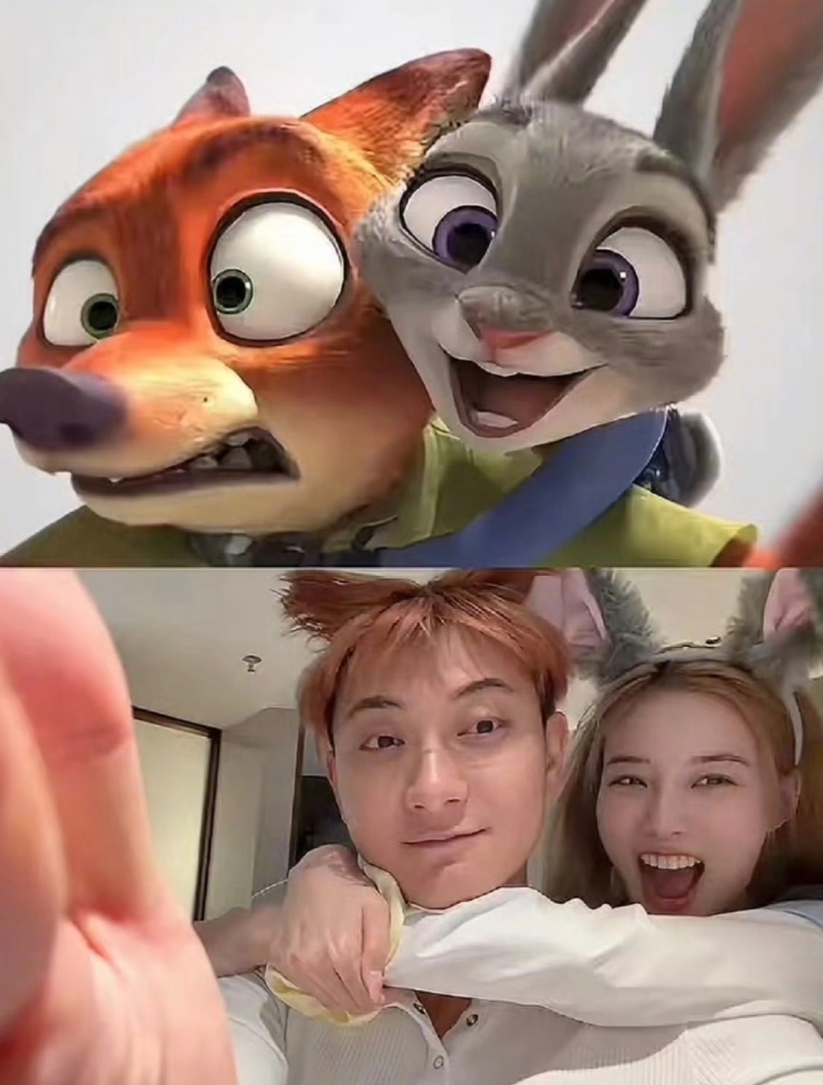 服了！这两夫妻太甜了！还挺会抓热点黄子韬徐艺洋cos尼克朱迪，好甜好幸福！！ 