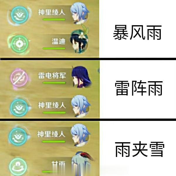 还有什么人物在一起会产生别样的天气？[doge]#原神# #原神3.6版本# ​
