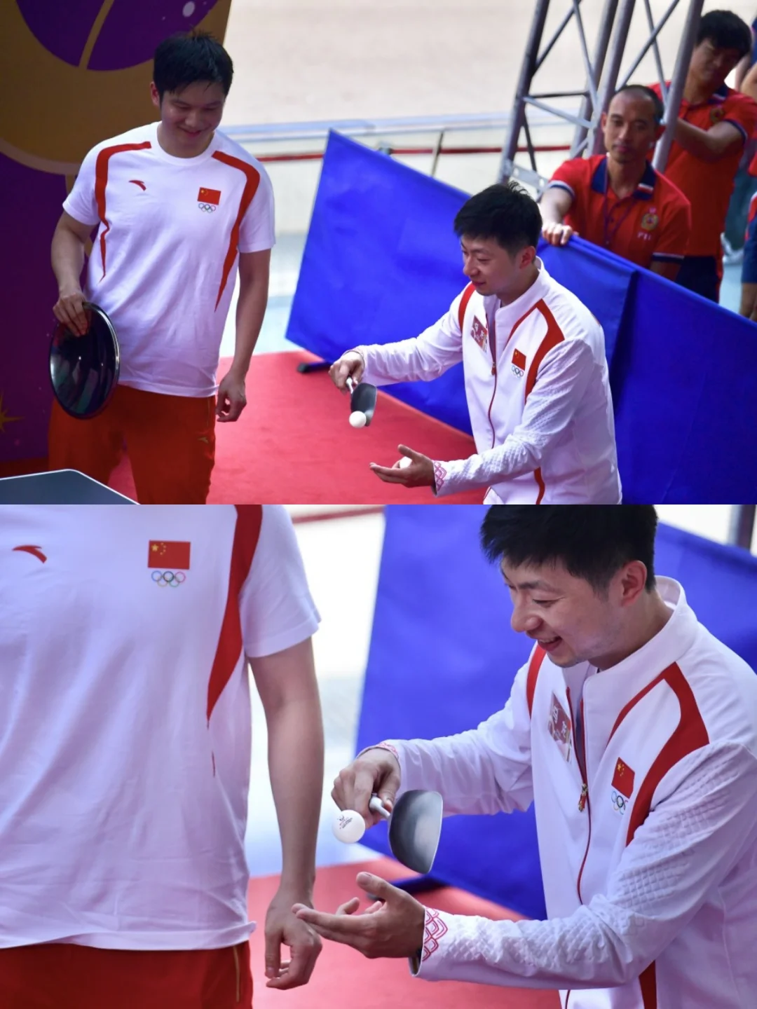 马龙樊振东访港展球技！锅铲锅盖也能很趁手