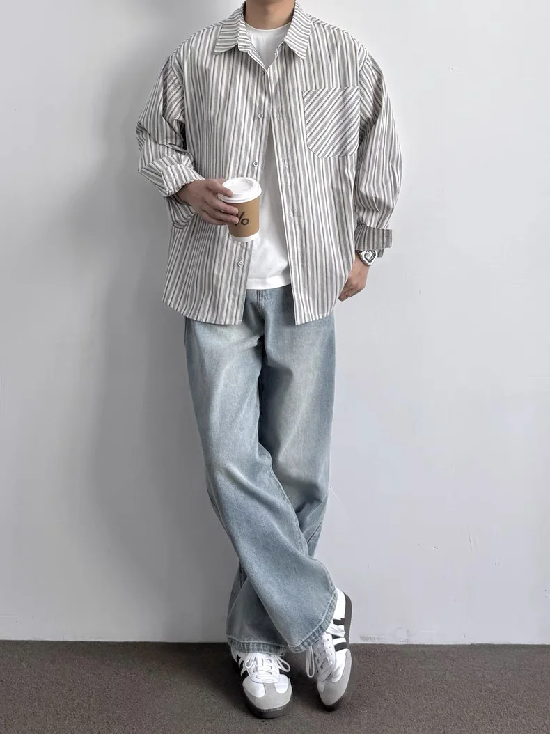 早春简单日系衬衫穿搭