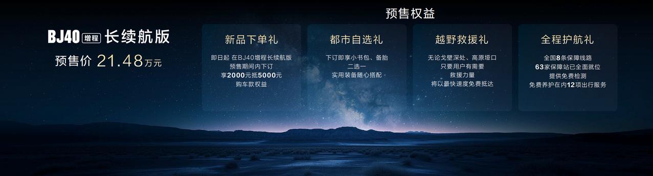 【2026北京车展：BJ40增程长续航版开启预售】4月24日，2026北京车展上