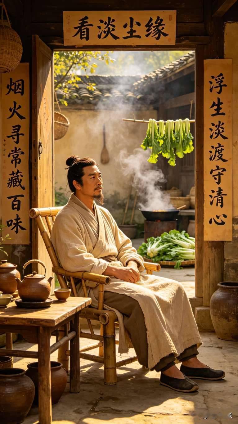 人生奔波才慢慢懂了，一半是烟火琐碎，一半是淡然佛系，酸甜苦辣皆是寻常。
 
对联