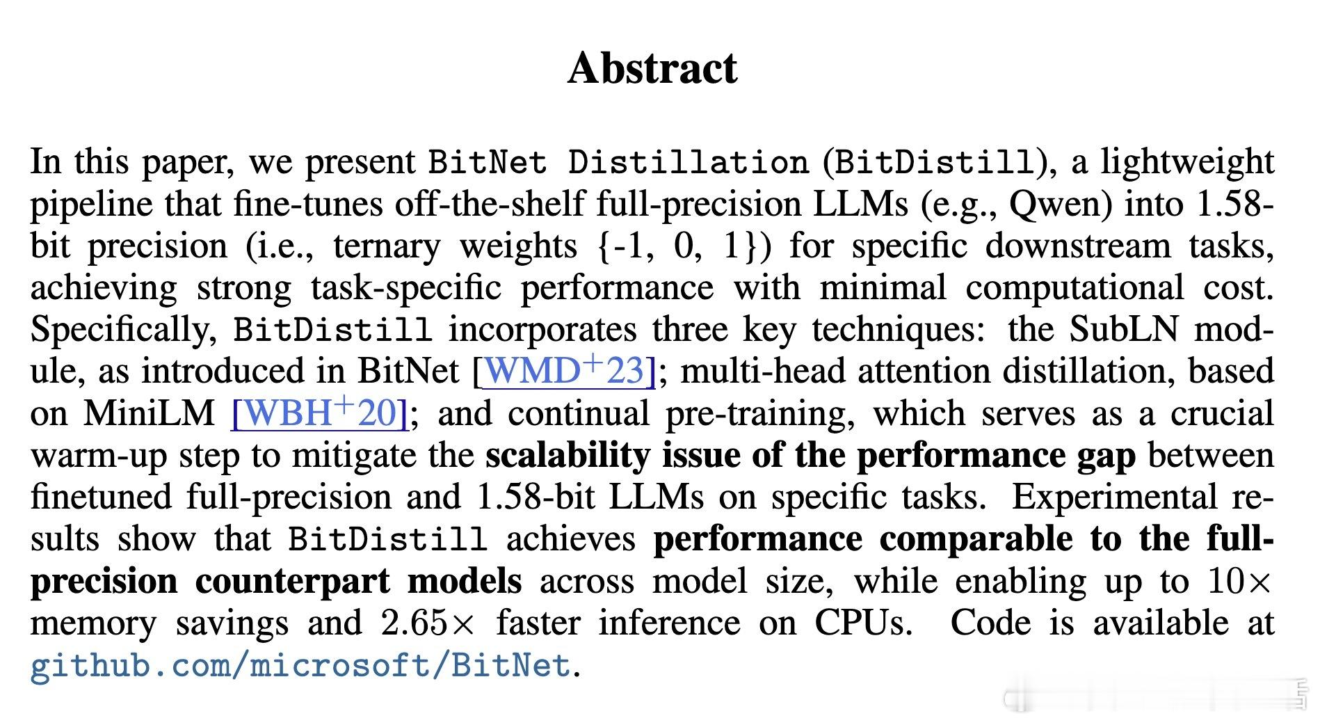 [LG]《BitNet Distillation》X Wu, S Huang, 