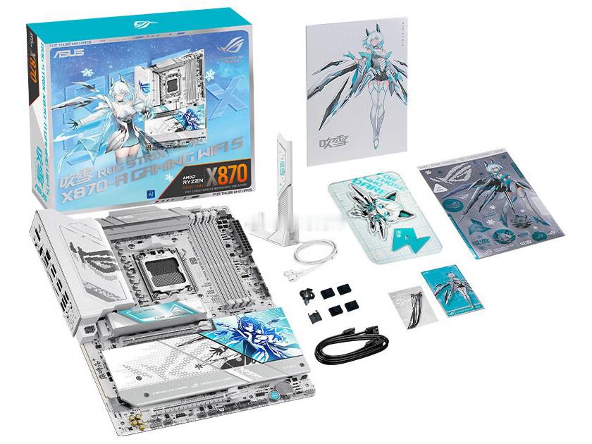 银白配色叠加“雪武战姬”二次元 IP，华硕推出 ROG X870 吹雪 S 主板