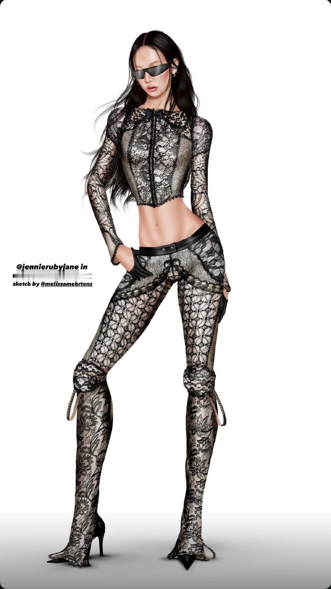 Jennie在丹麦roskilde音乐节的服装来自loudebetoly定制造型