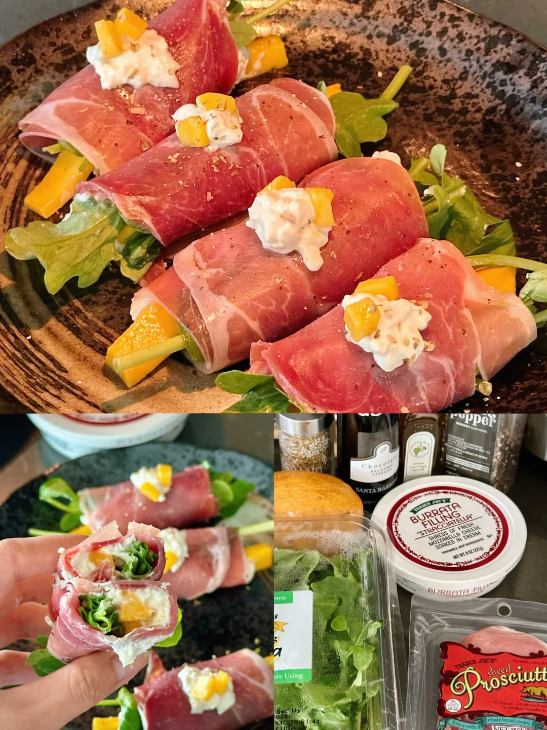 缺德舅Burrata馅回归❗️做火腿奶酪香芒卷🧀