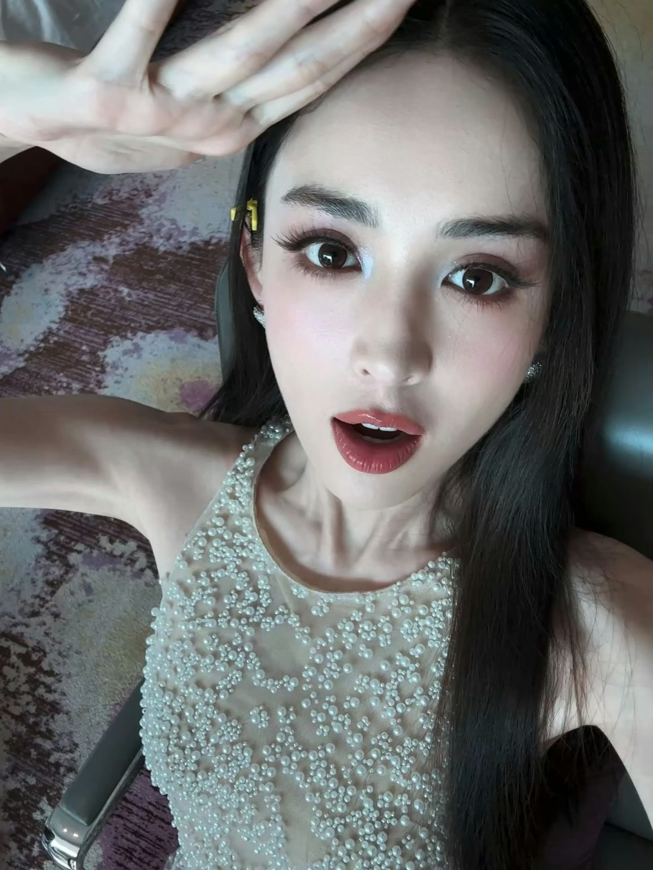 娜扎 x 张嘴自拍💋～性感红唇太撩人