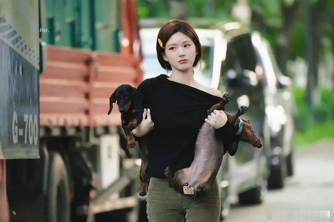 赵露思和狗狗合照，俩狗狗的表情操作真是绝了啊[馋嘴][馋嘴][馋嘴]，赵露思这表