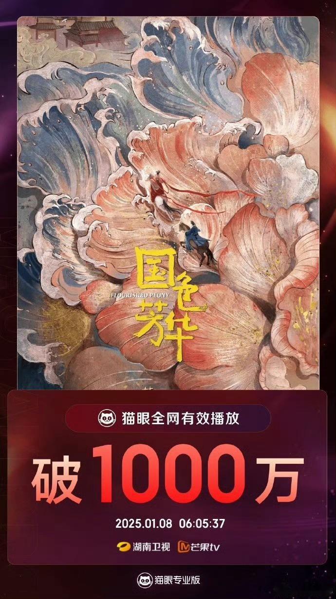 国色芳华播放量破1000万 太棒了，国色芳华必须爆爆爆 电视剧国色芳华[超话] 