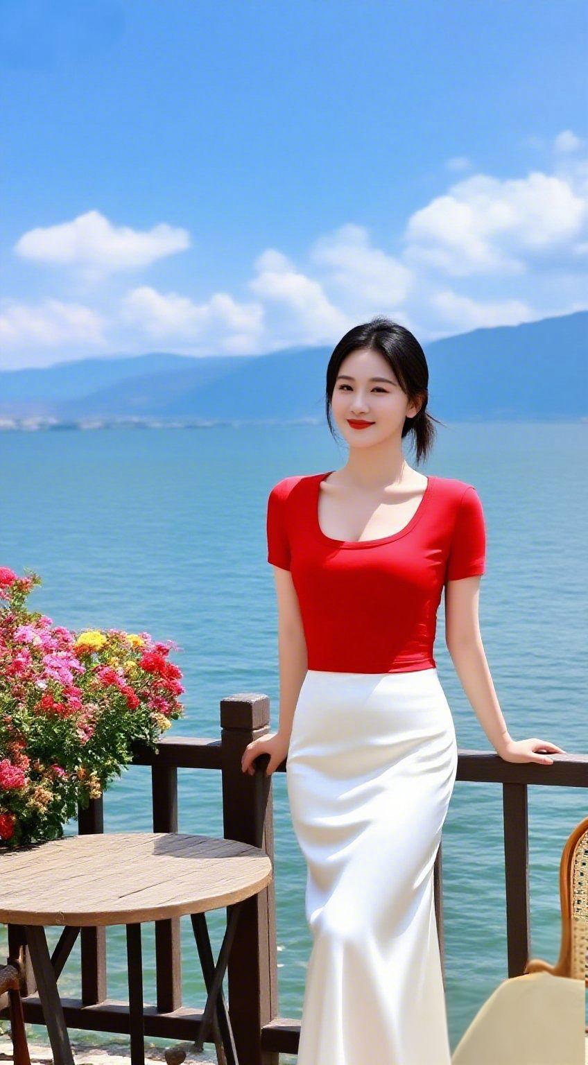 山海入怀 温柔自在
 
晴日的海风裹着清润的水汽，漫过临海的木栏杆。澄澈蓝天映着